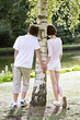 Boy and girl holding hands