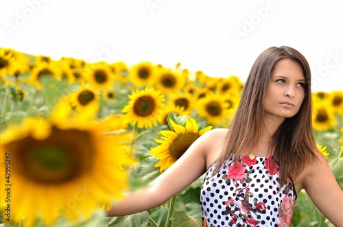 Foto: femme avec tournesol femme avec tournesol