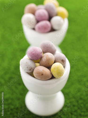 Photo: Mini eggs in egg cups Mini eggs in egg cups