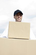 Front view of a delivery man on duty