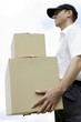 Side view of a delivery man on duty