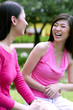 Women talking and laughing