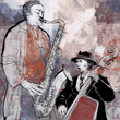 Jazz band on a colorful background