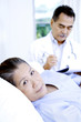 Doctor and patient in ward