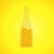Bottle from water drops