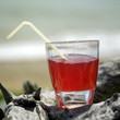 Close up of a glass of beverage