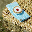 Bakewell tart on top of a handkerchief