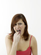 Woman feeling disgusted