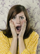 Woman screaming in disbelief