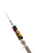 Syringe and pills