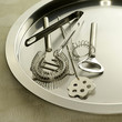 Photo: Cocktail making tools (whisk, strainer, tray, bottle opener, ice tongs, and stirrer) Cocktail making tools (whisk, strainer, tray, bottle opener, ice tongs, and stirrer)