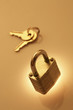 A padlock and a set of keys