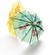 Close up of two mini umbrellas