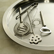 Photo: Cocktail making tools (whisk, strainer, tray, bottle opener, ice tongs, and stirrer) Cocktail making tools (whisk, strainer, tray, bottle opener, ice tongs, and stirrer)