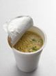 Preparation of cup noodles