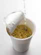 Preparation of cup noodles