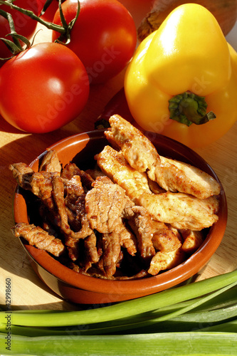 Photo: Grilled meat in a bowl Grilled meat in a bowl