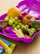 Fruits and vegetables in a lunch box