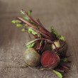 High angle close up of some beetroot