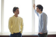Two men talking