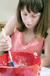 Girl learning baking