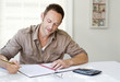Man working at his desk in a home office
