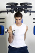 Man lifting dumbbell