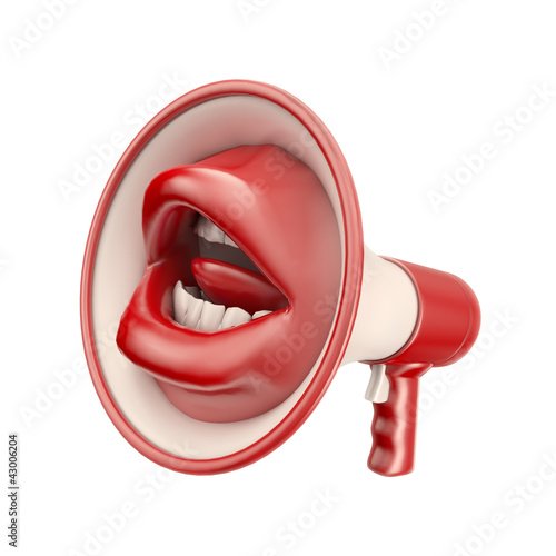 Illustration: Mouth shaped loud speaker Mouth shaped loud speaker