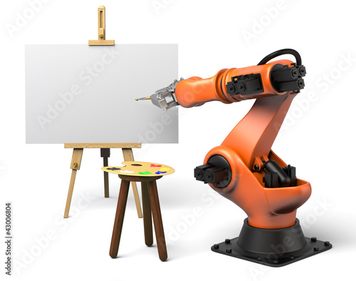 Illustration: Industrial robot painting Industrial robot painting