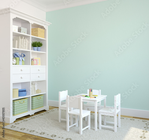 Illustration: Interior of playroom. Interior of playroom.