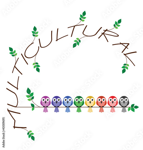 Vector: Multicultural twig text representing diversity Multicultural twig text representing diversity