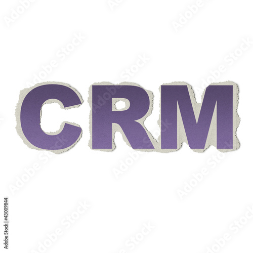 Illustration: Business concept: vintage words CRM on torn paper Business concept: vintage words CRM on torn paper
