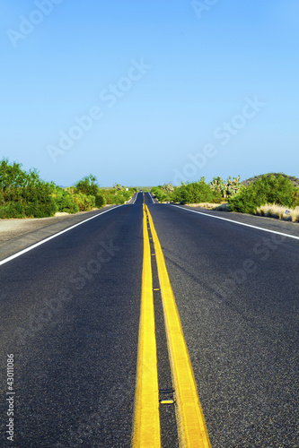 Photo: empty freeway in sunset empty freeway in sunset