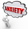 Anxiety Word Thought Bubble Cloud Thinking Man Worrying