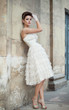 very beautiful brunette in a wedding dress.