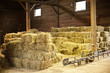 Interior of barn with hay bales