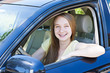 Teenage girl learning to drive