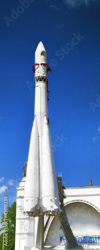 Photo: Russian space rocket Vostok at launching platform Russian space rocket Vostok at launching platform