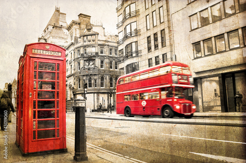 Fototapeta London Fleet street vintage