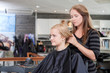 Happy Hairdresser and Client