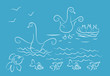 waterfowl life illustration