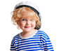 Foto: Portrait of a beautiful curly girl in cap, isolated on white Portrait of a beautiful curly girl in cap, isolated on white