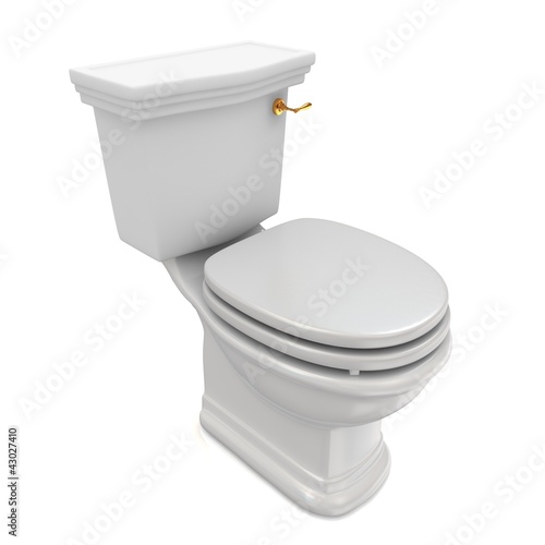 Illustration: Toilet 3D objects on white background Toilet 3D objects on white background