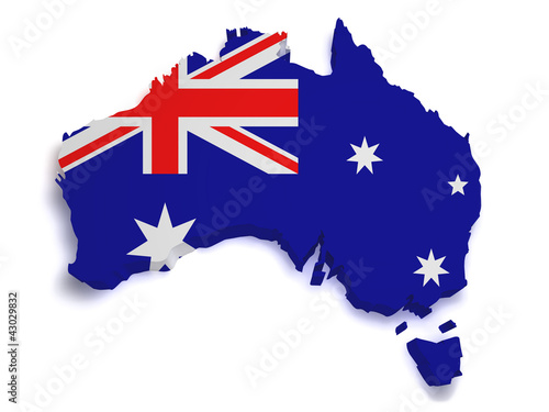 Illustration: Australia Map 3d Shape Australia Map 3d Shape