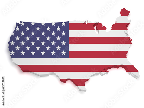 Illustration: USA Map 3d Shape USA Map 3d Shape