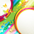 Colorful abstract background with butterflies