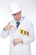 engineer using a level