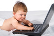 funny child using a laptop