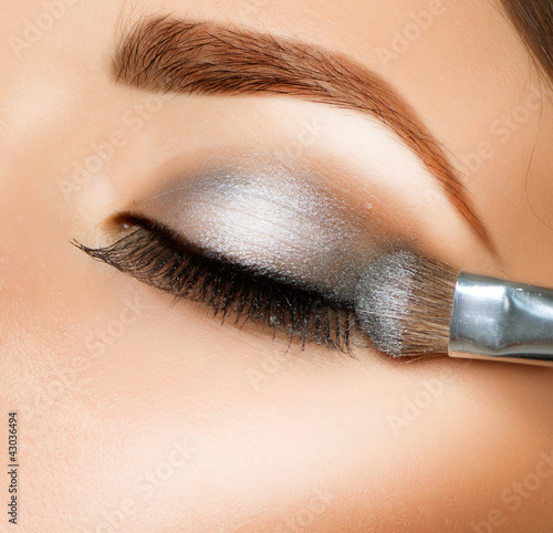 Photo: Make-up. Eyeshadows. Eye shadow brush Make-up. Eyeshadows. Eye shadow brush