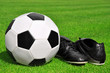soccer ball and shoes